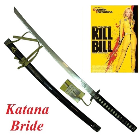 Katana kill bill the bride per cosplay con espositore da tavolo - spada giapponese da collezione di beatrix kiddo del film kill bill .